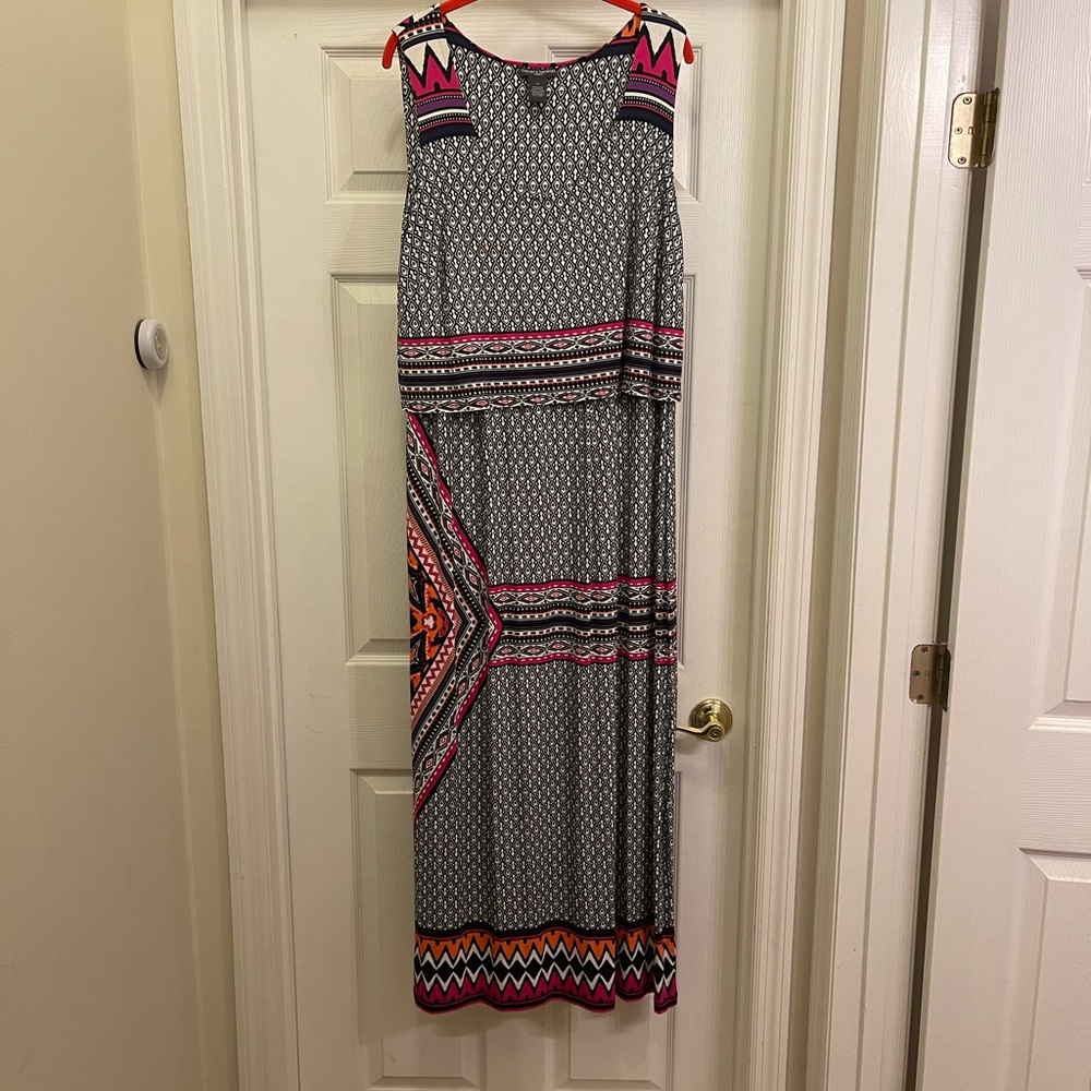 Chelsea & Theodore Anthropologie Overlay Maxi Dress.